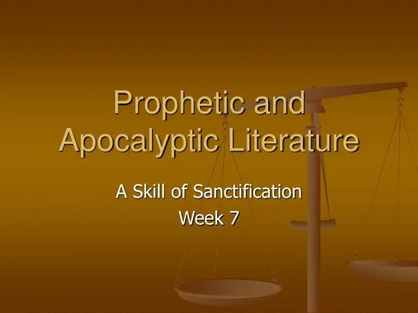 Prophetic and Apocalyptic Literature