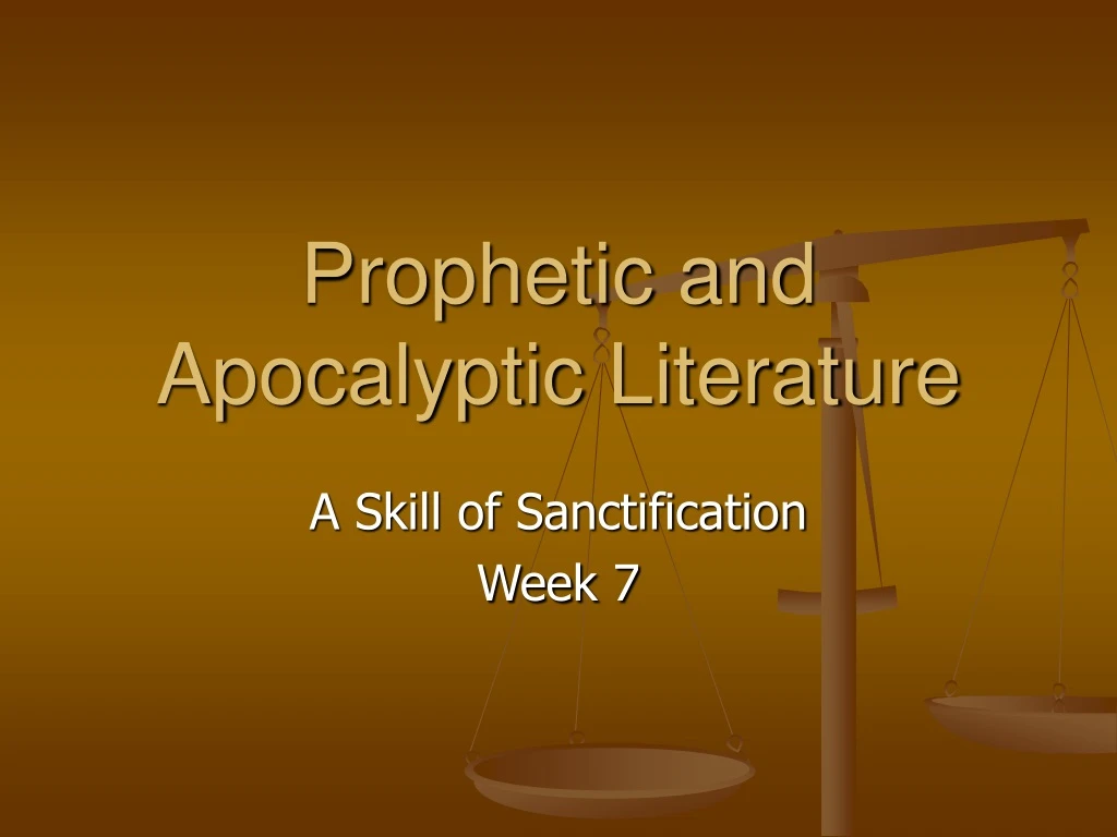 prophetic and apocalyptic literature