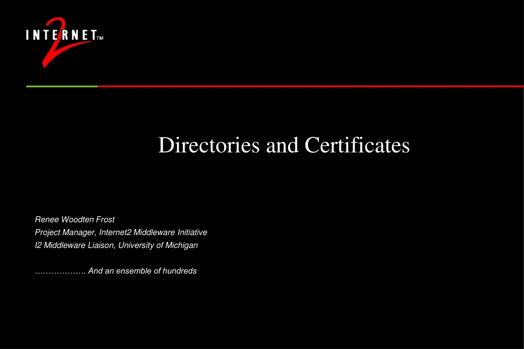 directories and certificates