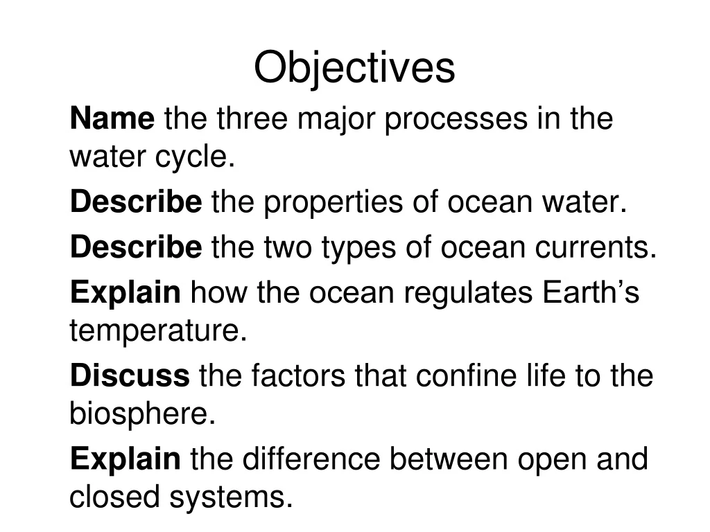 objectives