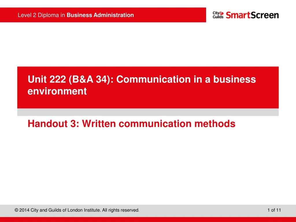 handout 3 written communication methods