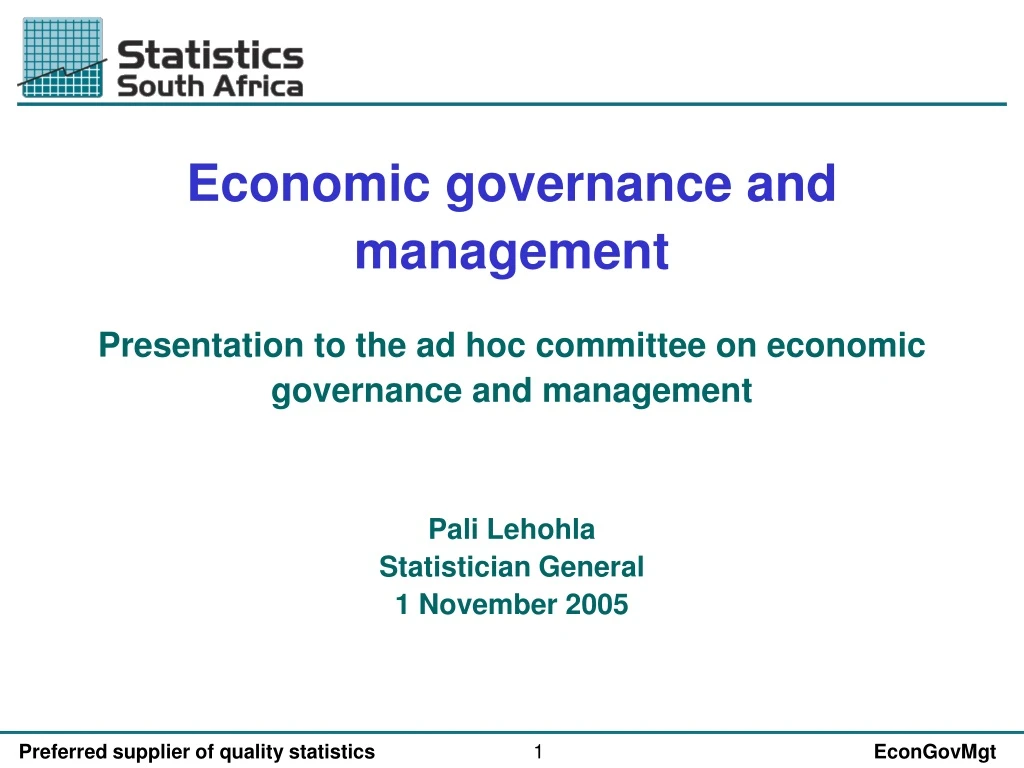 economic governance and management presentation