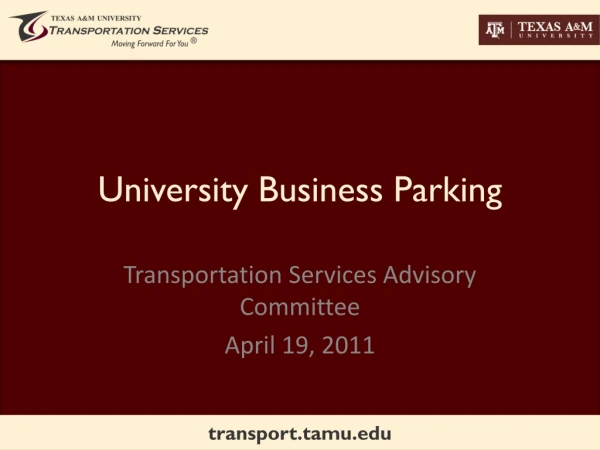 University Business Parking