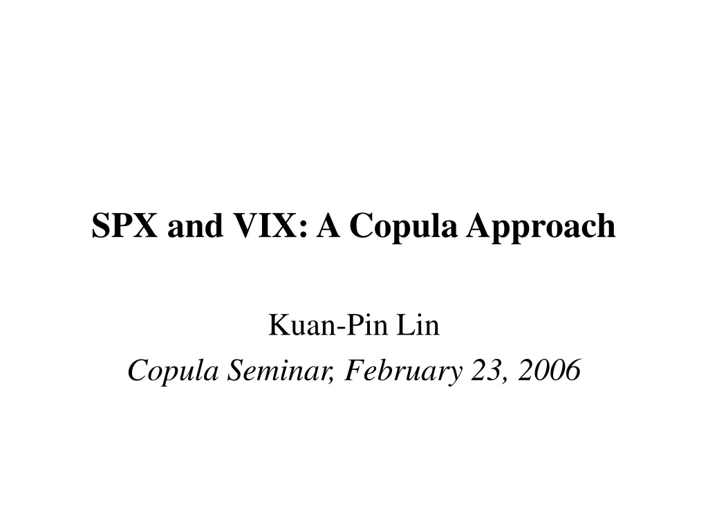 spx and vix a copula approach