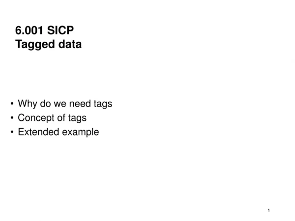 6.001  SICP Tagged data