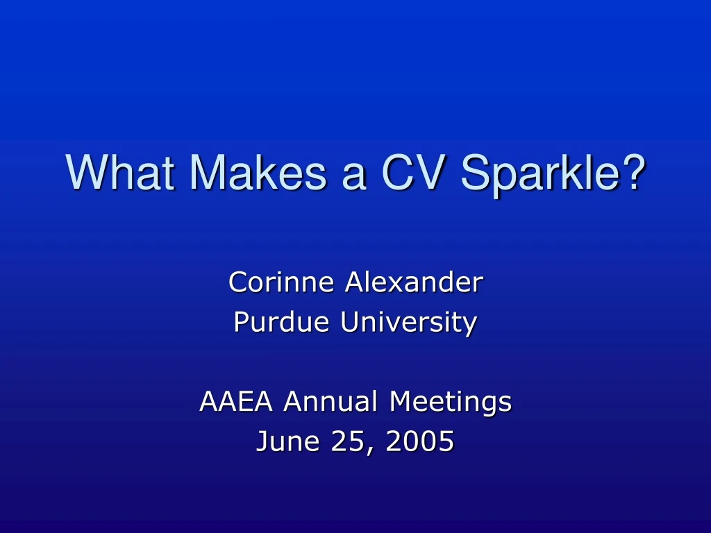 what makes a cv sparkle