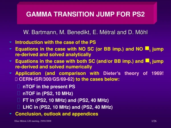 GAMMA TRANSITION JUMP FOR PS2