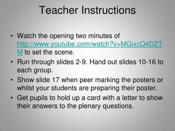 Teacher Instructions