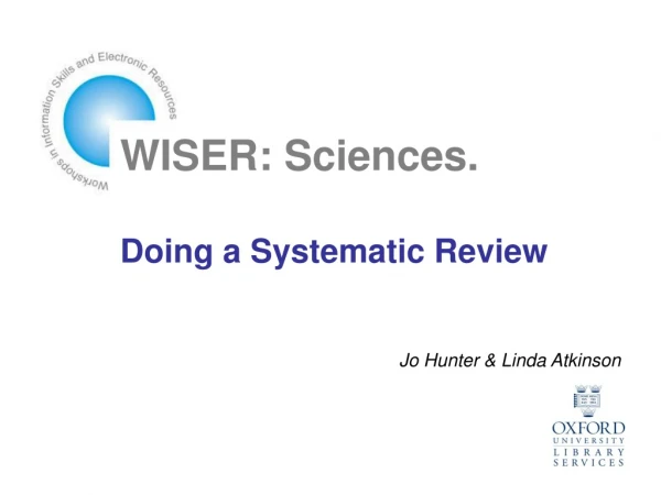 WISER: Sciences. Doing a Systematic Review