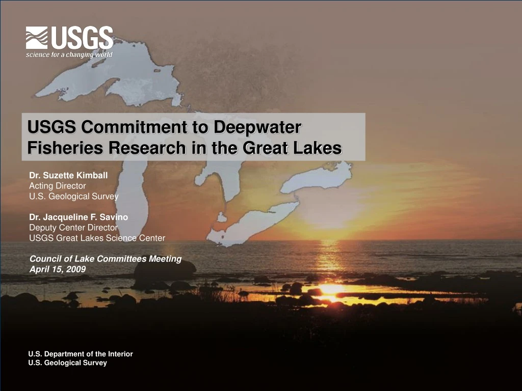 usgs commitment to deepwater fisheries research