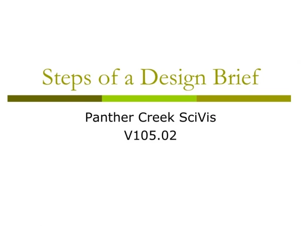 Steps of a Design Brief