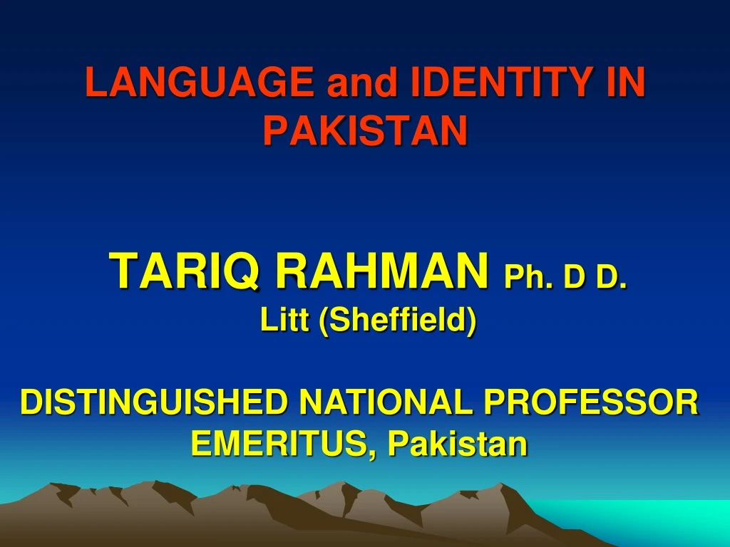 language and identity in pakistan