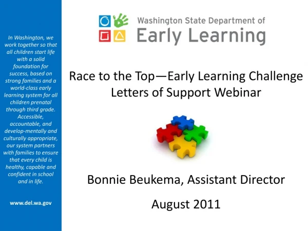 Race to the Top—Early Learning Challenge Letters of Support Webinar