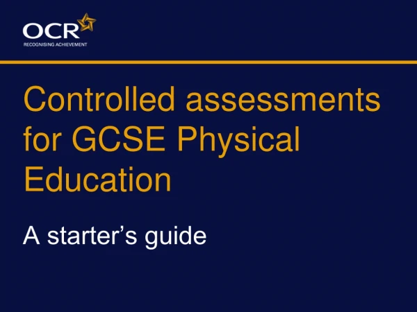 Controlled assessments for GCSE Physical Education