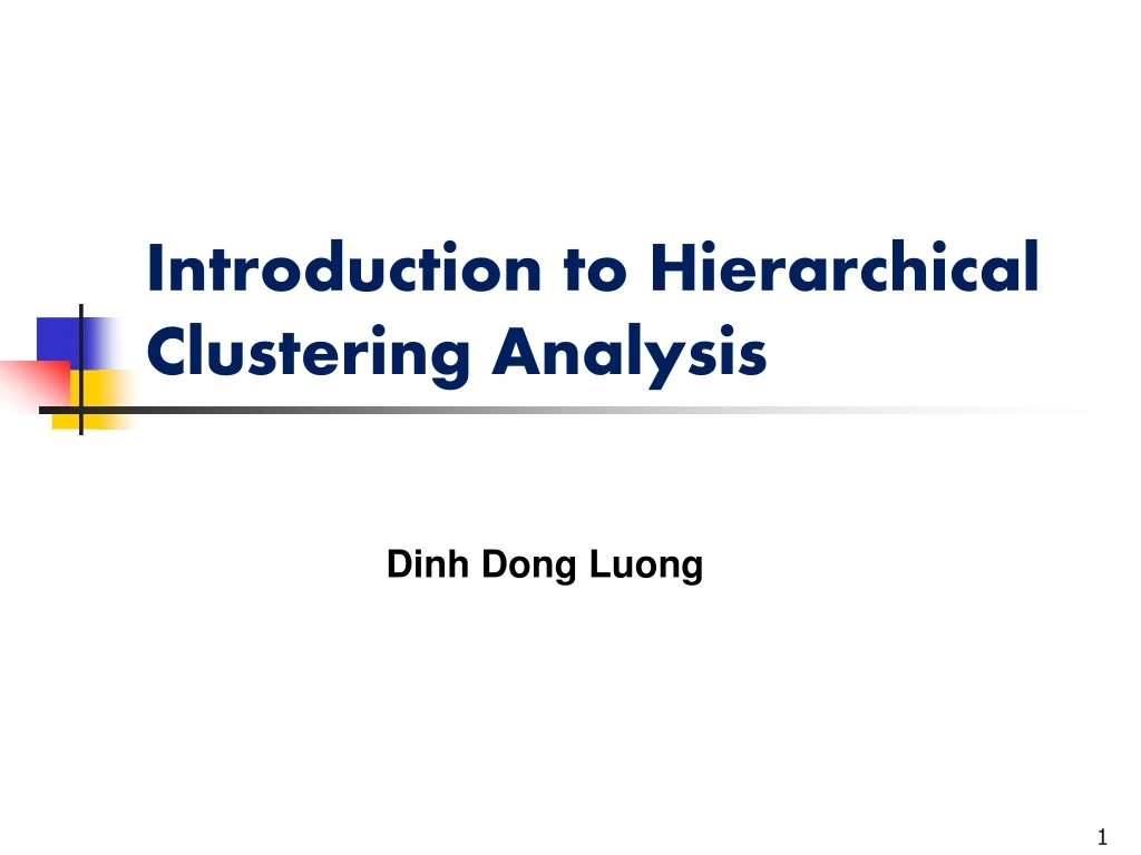 introduction to hierarchical clustering analysis