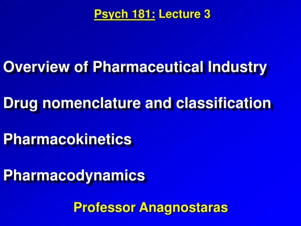 Psych 181:  Lecture 3