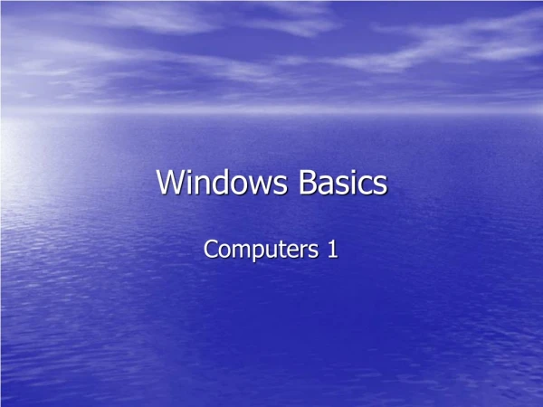 Windows Basics