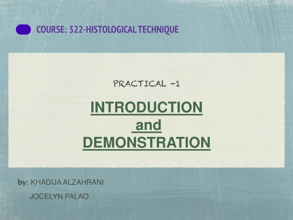 course 322 histological technique