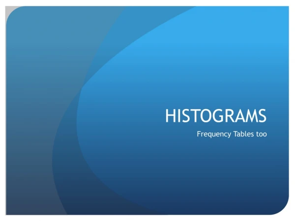 HISTOGRAMS