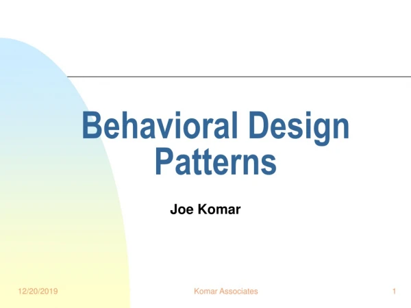 Behavioral Design Patterns