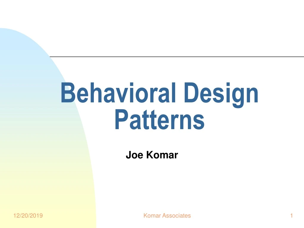 behavioral design patterns