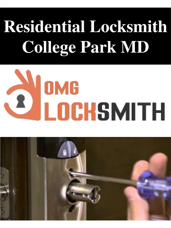 Residential Locksmith College Park MD