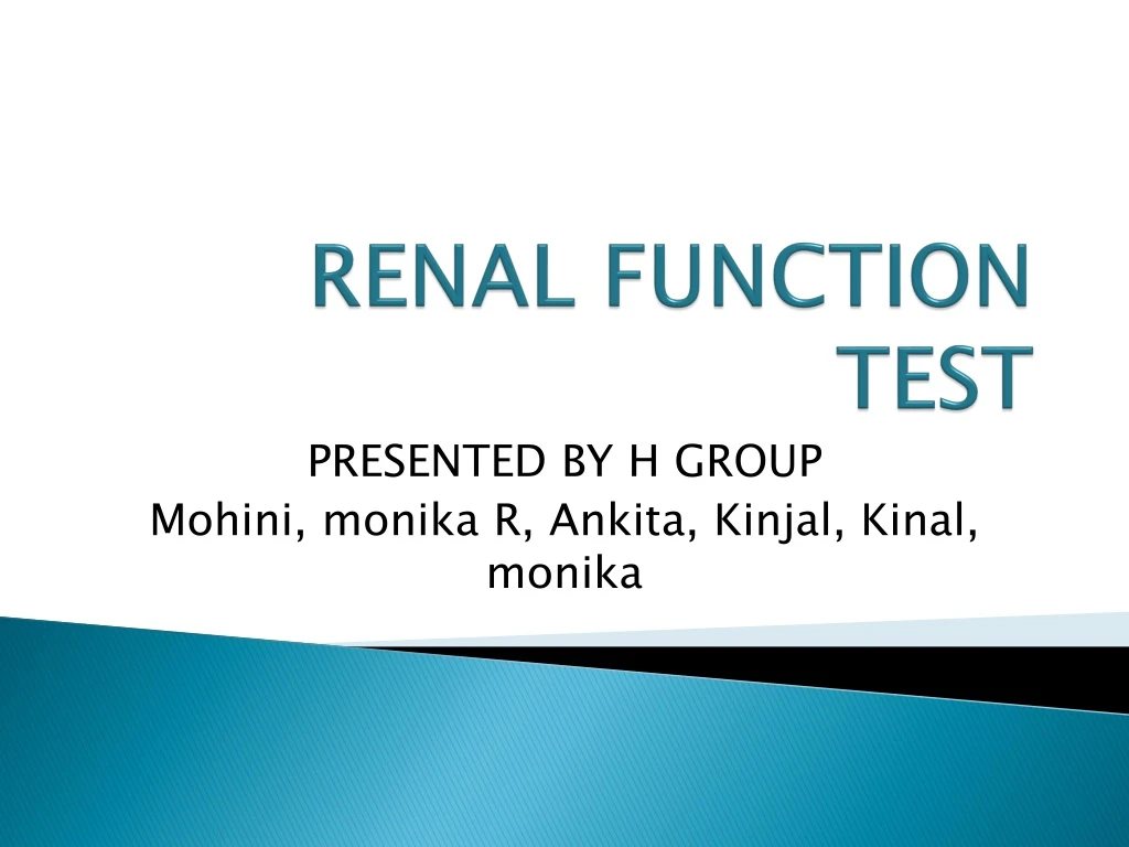 renal function test