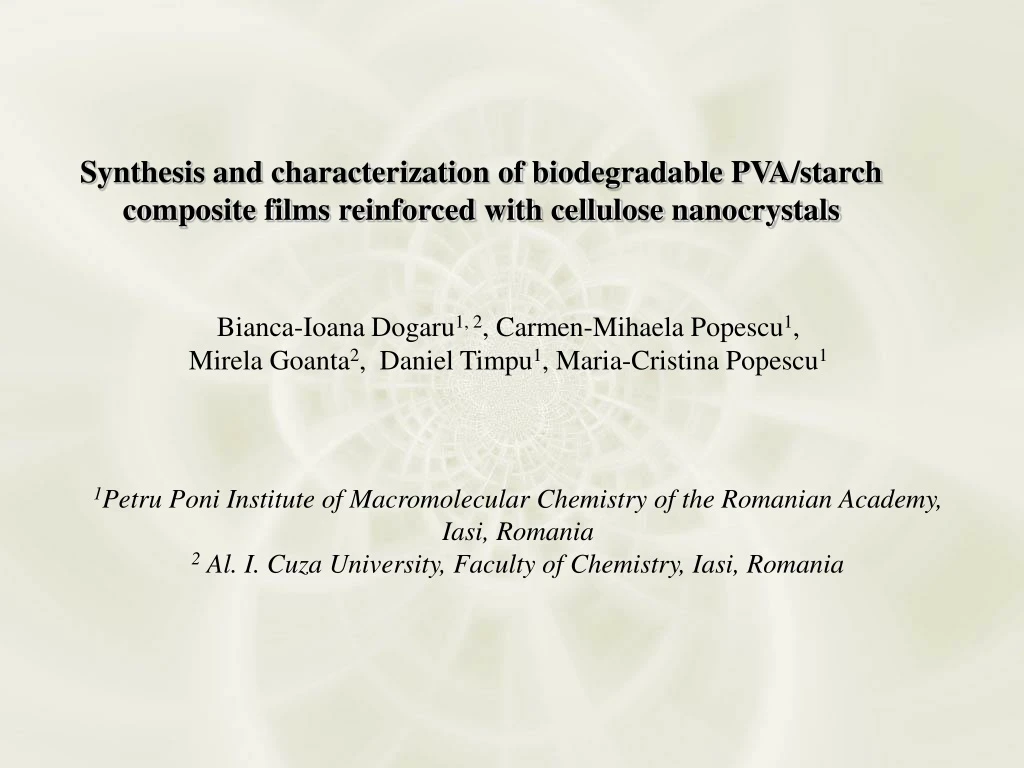 synthesis and characterization of biodegradable