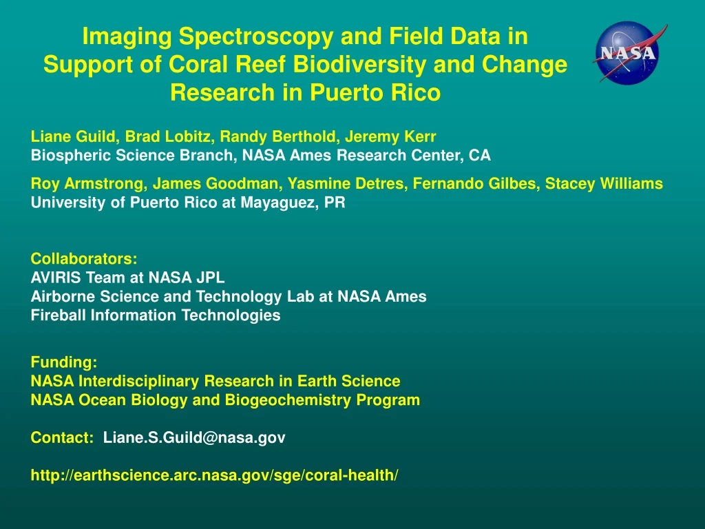 imaging spectroscopy and field data in support