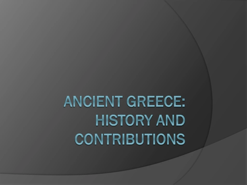 ancient greece history and contributions