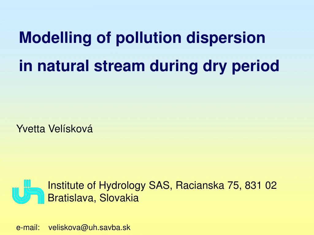 modelling of pollution dispersion in natural