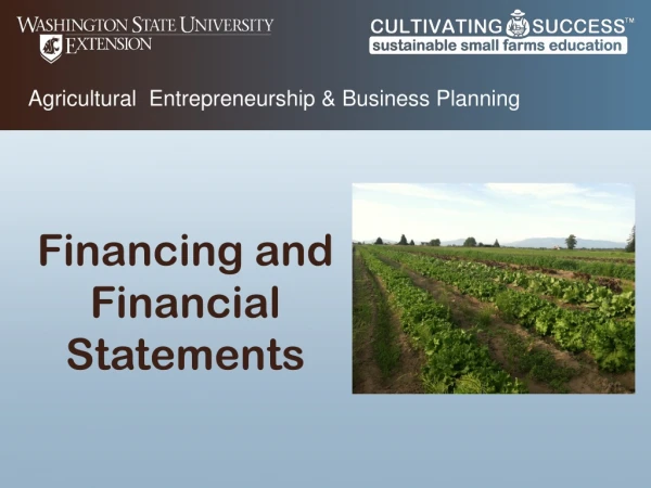 Agricultural  Entrepreneurship &amp; Business Planning