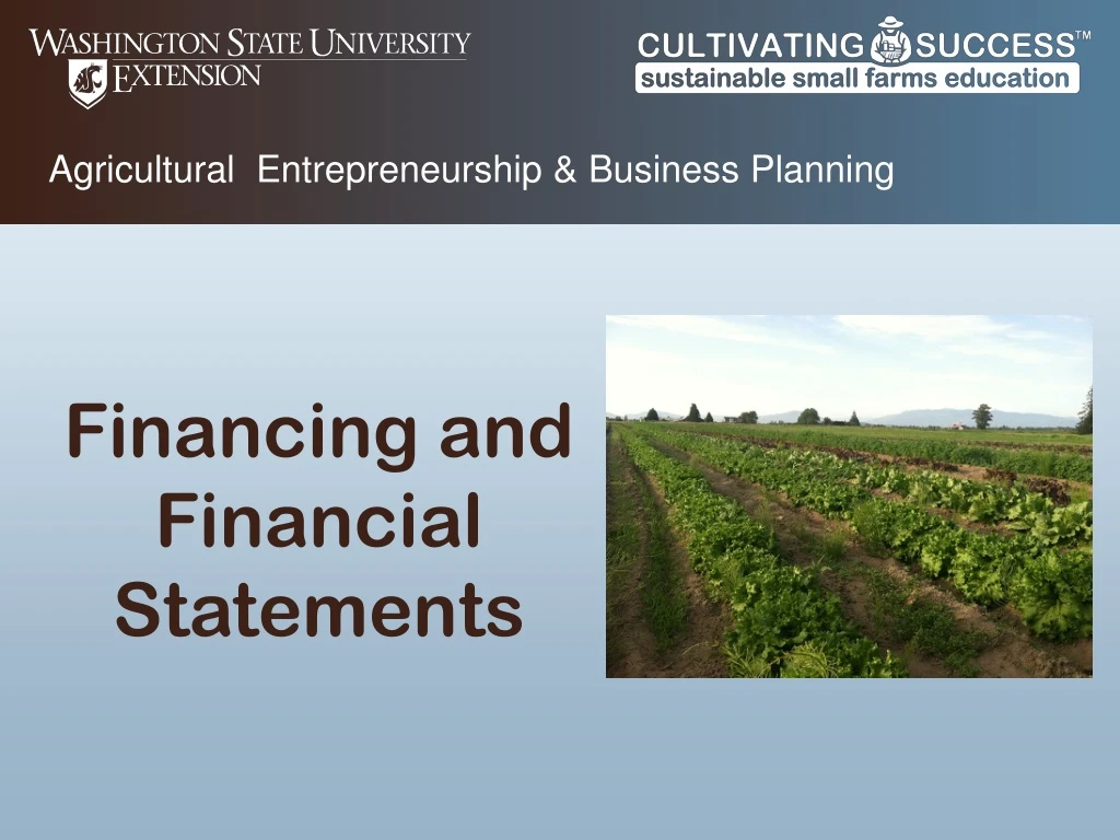 agricultural entrepreneurship business planning