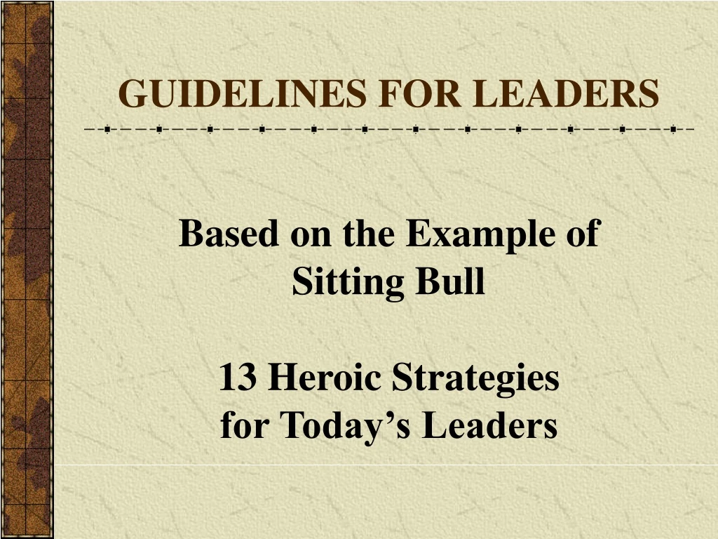 guidelines for leaders