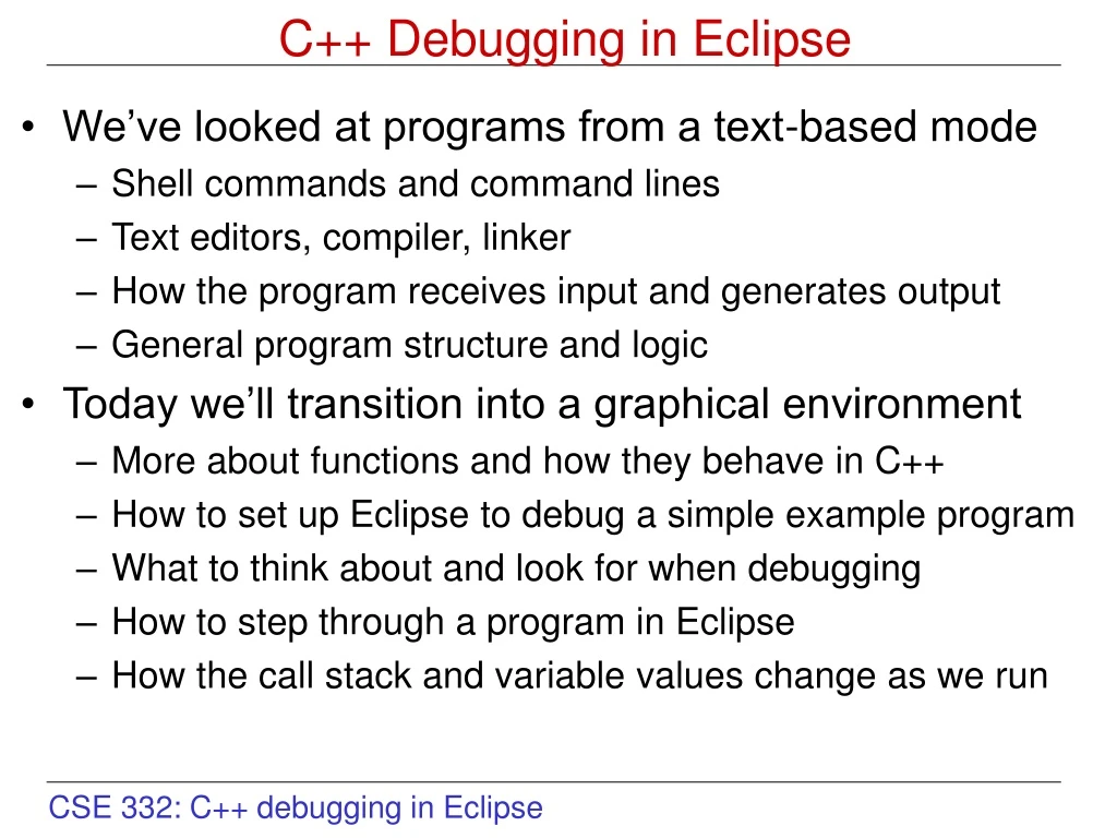 c debugging in eclipse