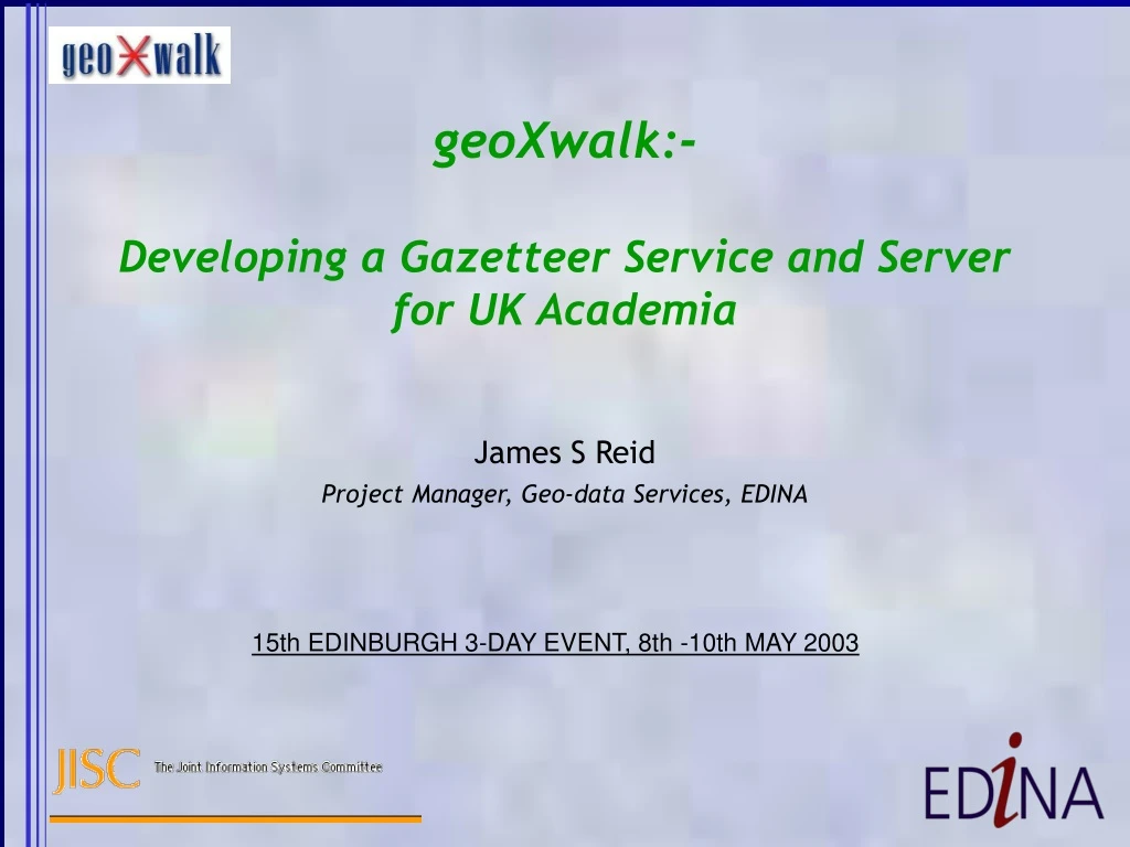 geoxwalk developing a gazetteer service and server for uk academia