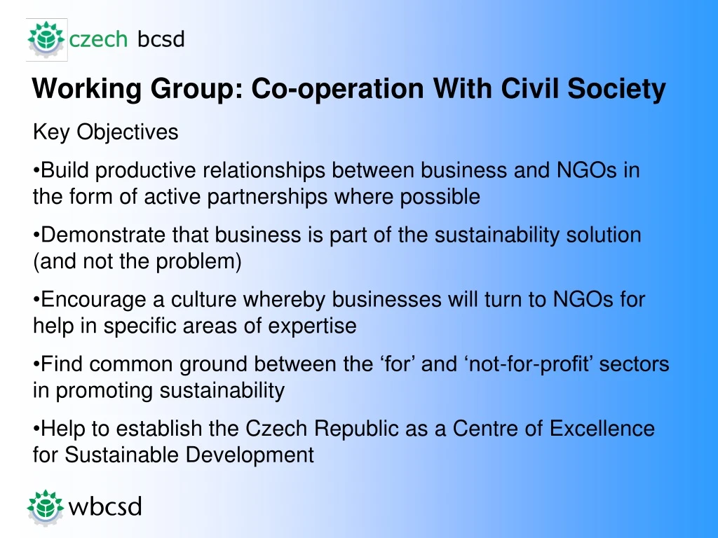 working group co operation with civil society