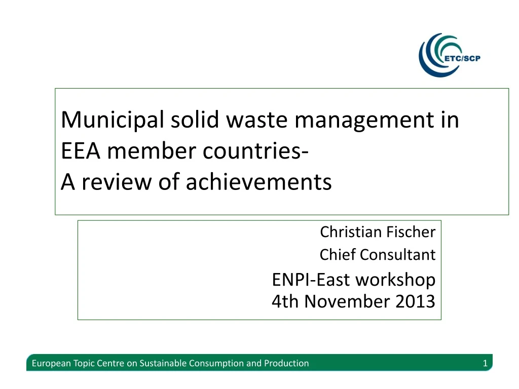 municipal solid waste management in eea member countries a review of achievements