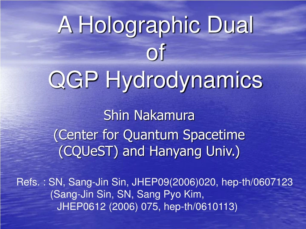 shin nakamura center for quantum spacetime cquest and hanyang univ