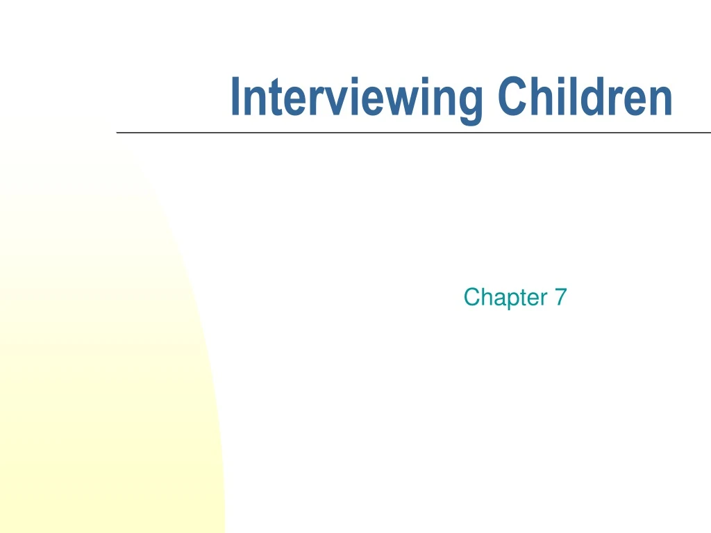 interviewing children