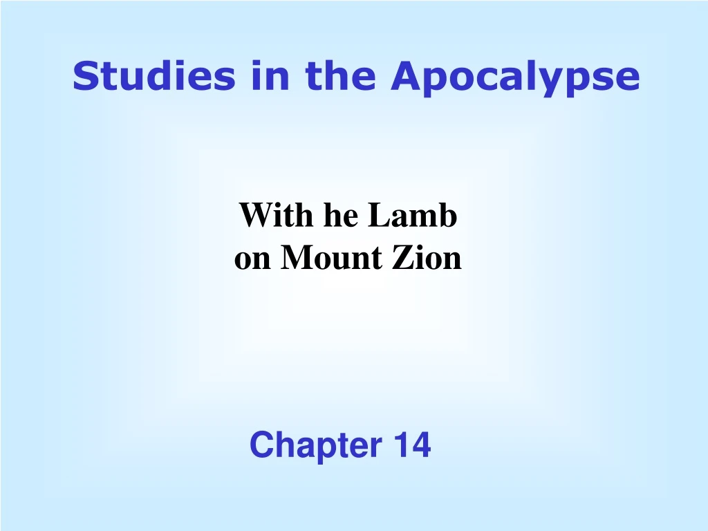 studies in the apocalypse