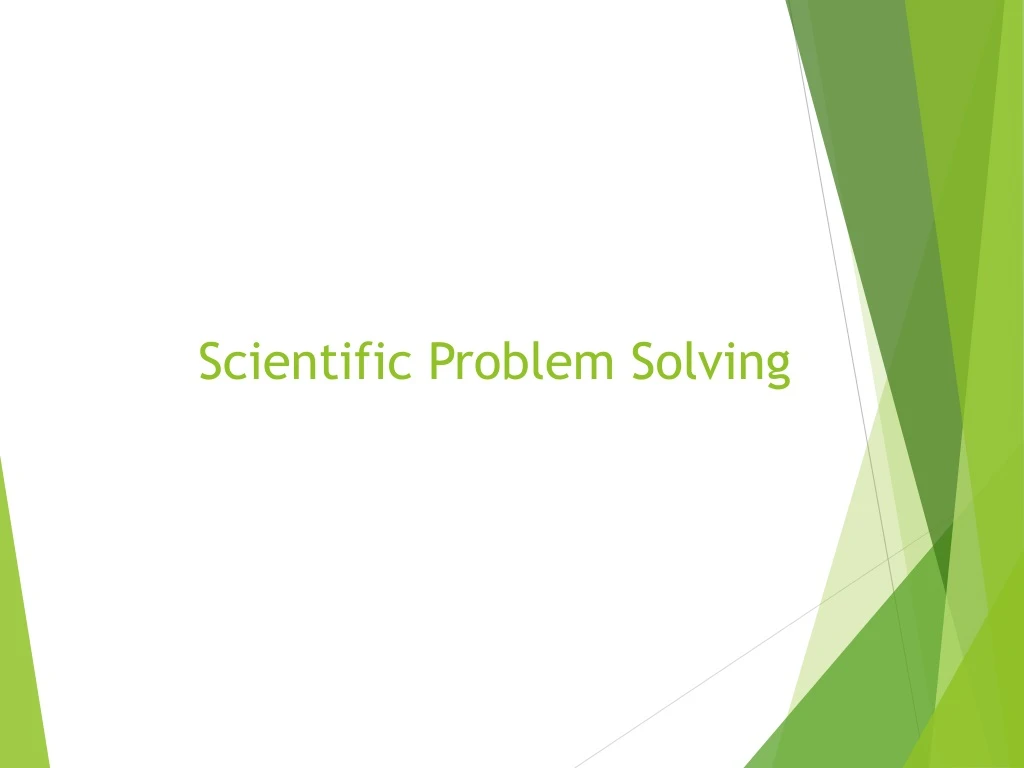 scientific problem solving