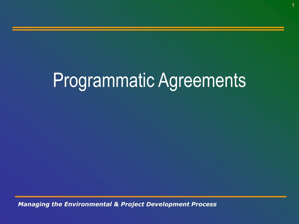 programmatic agreements