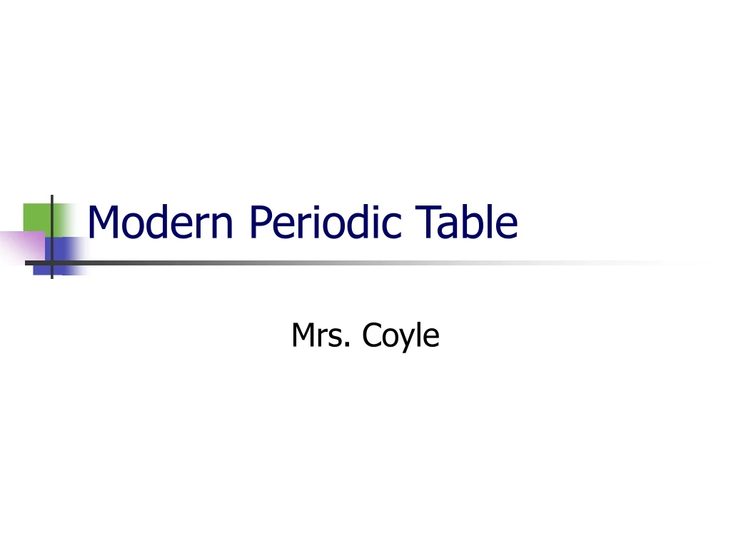 modern periodic table