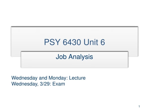 PSY 6430 Unit 6