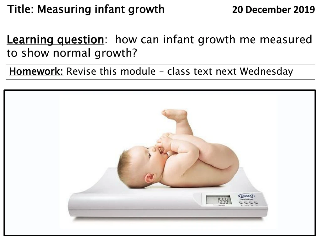 title measuring infant growth 20 december 2019