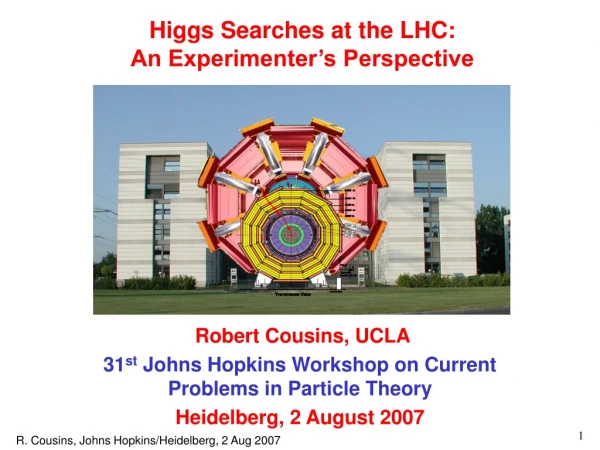 Higgs Searches at the LHC: An Experimenter’s Perspective