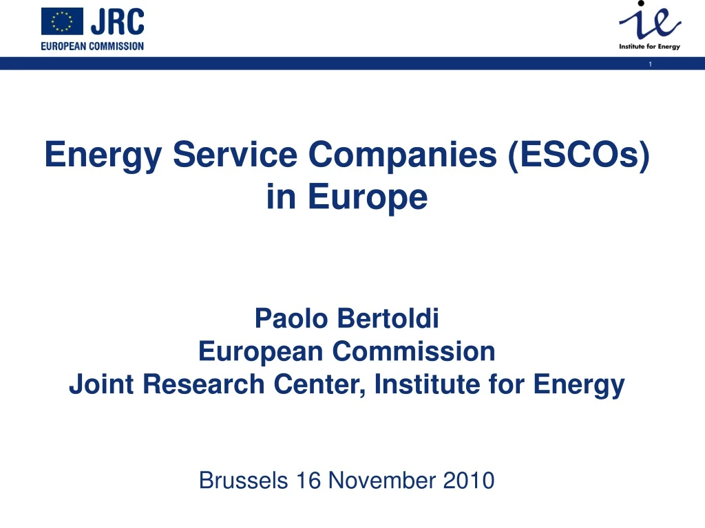 energy service companies escos in europe paolo
