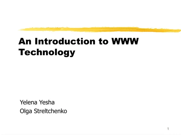 An Introduction to WWW Technology