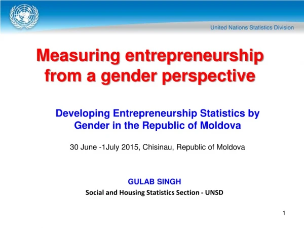 Measuring entrepreneurship from a gender perspective